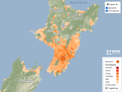 'Long and strong' 5.3 magnitude earthquake rocks New Zealand's North Island