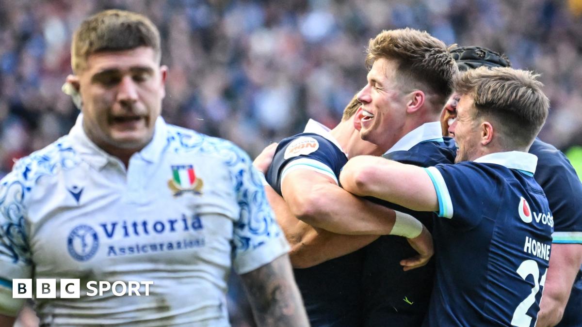 Six Nations 2025: Scotland 31-19 Italy - Huw Jones hat-trick inspires nervy win