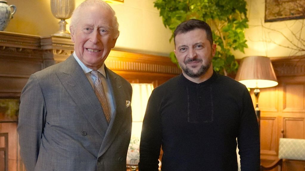 Warm reception for Zelensky as he meets King at Sandringham