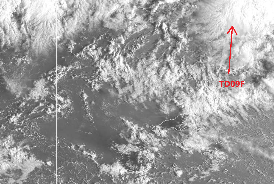 TD09F forms and heads towards Fiji