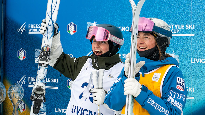 Charlotte Wilson wins FIS Freestyle World Cup dual moguls gold at Olympic test event