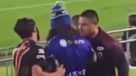 Sea Eagles player Gordon Chan Kum Tong filmed grabbing Warriors fan during shock NRL loss