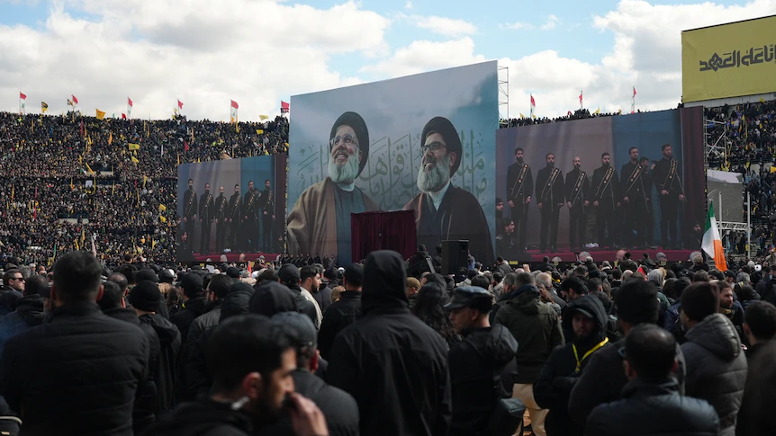 Tens of thousands mourn slain Hezbollah leader Hassan Nasrallah in Beirut funeral