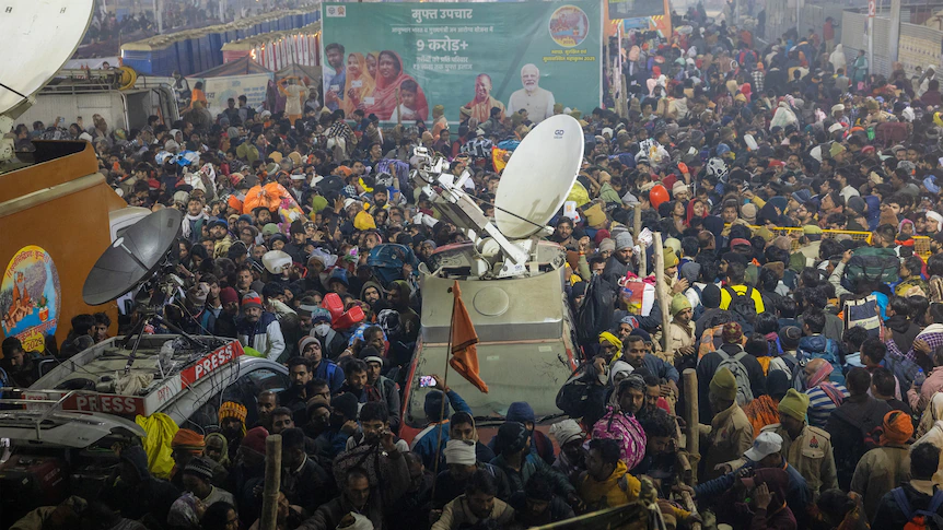 Bodies, clothes, bags lie on ground after deadly stampede at mass Hindu gathering in India