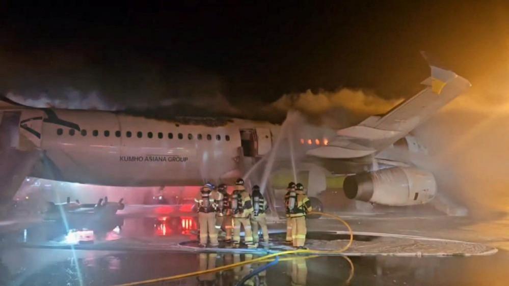 South Korea plane fire causes mass evacuation