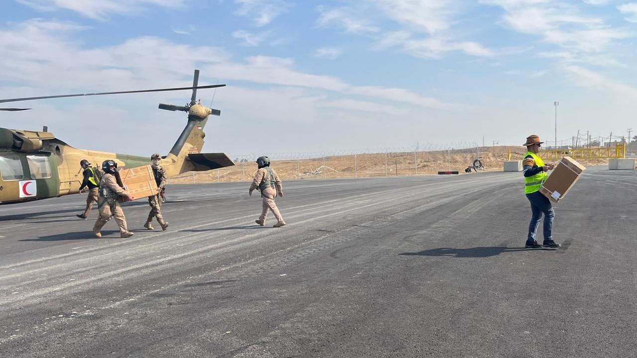 BBC travels with first Jordanian helicopter delivering aid inside Gaza