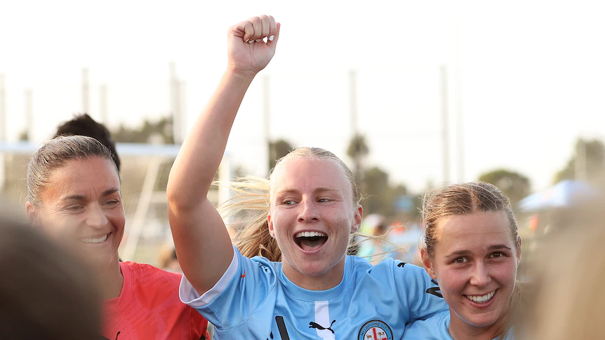 Young striker Holly McNamara celebrates Matildas call up with hat-trick as Melbourne City thrash Western United