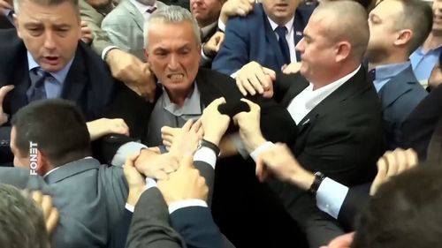 Brawl erupts in Serbian parliament amid heated dispute